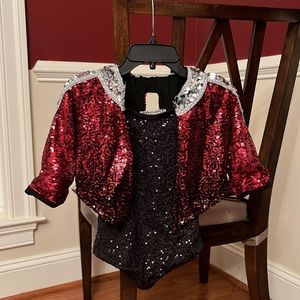 Costume (2 piece) - leotard and cropped 3/4 sleeve jacket
